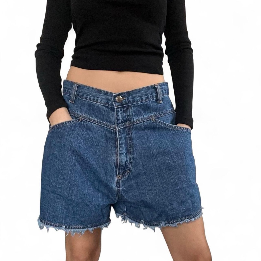 Route 66 Blue Jean Shorts High-Waisted Vintage Style - Picture 5 of 7